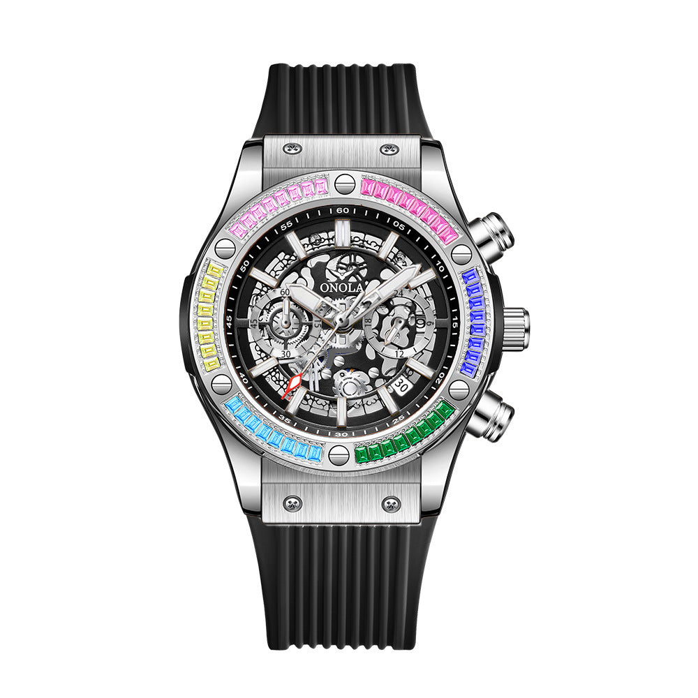 Men's Fashionable All-match Waterproof Multi-functional Quartz Watch
